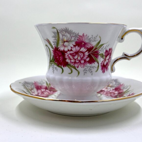 Vintage Paragon Teacup and Saucer, Flower Festival K, Footed Tea Cup Set - Picture 5 of 9